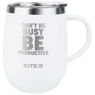 Термокружка 360 мл біла Be productive Kite K22-378-03-1 фото