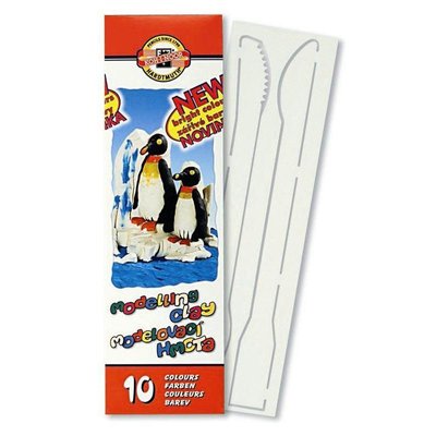 Пластилін 10 кольорів 200г Пінгвіни, картон уп зі стеками, К-І-N 131506 фото