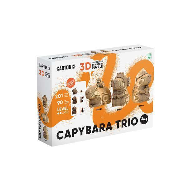 Картонний 3D пазл набір міні CAPYBARA TRIO Cartonic CARTCAPYTRIO фото