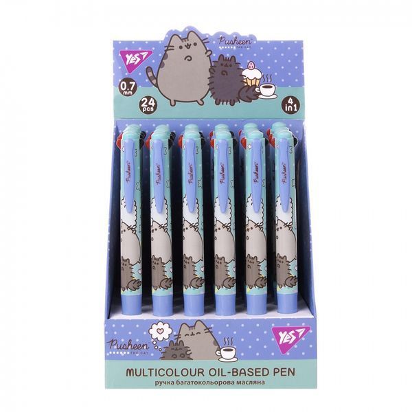 Кулькова ручка Pusheen 0,7 мм 4 кольори Yes (24) 412265 фото