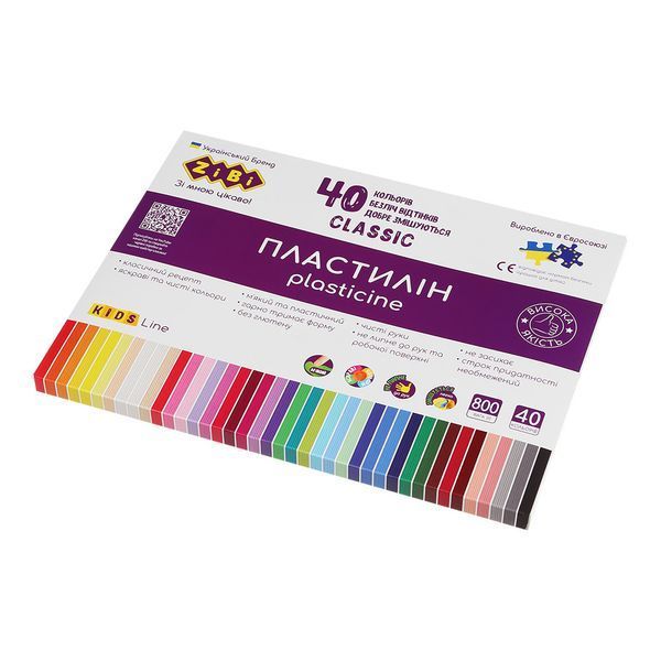 Пластилін 40 кольорів 800г CLASSIC KIDS Line Zibi ZB.6242 фото
