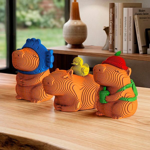 Картонний 3D пазл набір міні CAPYBARA TRIO Cartonic CARTCAPYTRIO фото