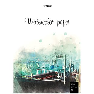 Папка для акварелі А4 10 арк 200 г/м Kite K23-267 фото