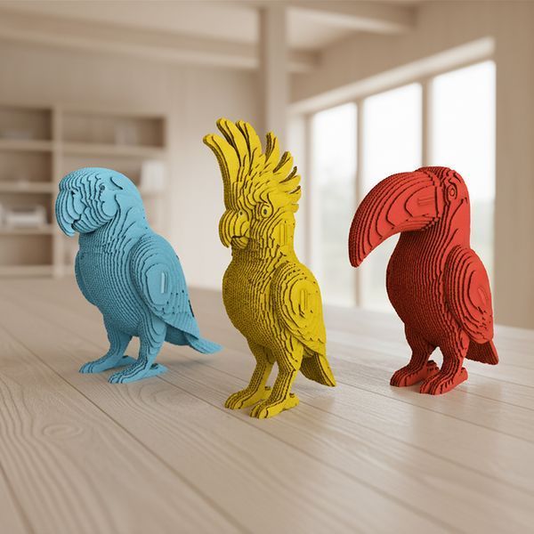Картонний 3D пазл набір міні TROPICAL BIRDS TRIO Cartonic CARTTRIOBIRDS фото