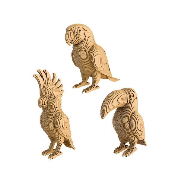 Картонний 3D пазл набір міні TROPICAL BIRDS TRIO Cartonic CARTTRIOBIRDS фото