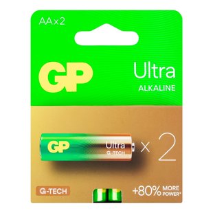 Батарейка R06 пальчик лужна за 2шт Ultra Alkaline G-tech GP (10) 15AU21-SB2 фото