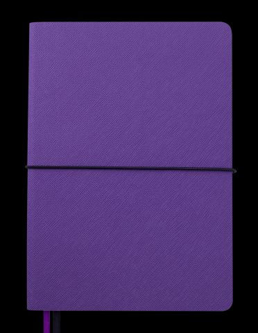 Блокнот діловий UNIQUE А5 96 арк клітинка, штучна шкіра, чорний з фіолетовим, Buromax BM.295107-01 фото