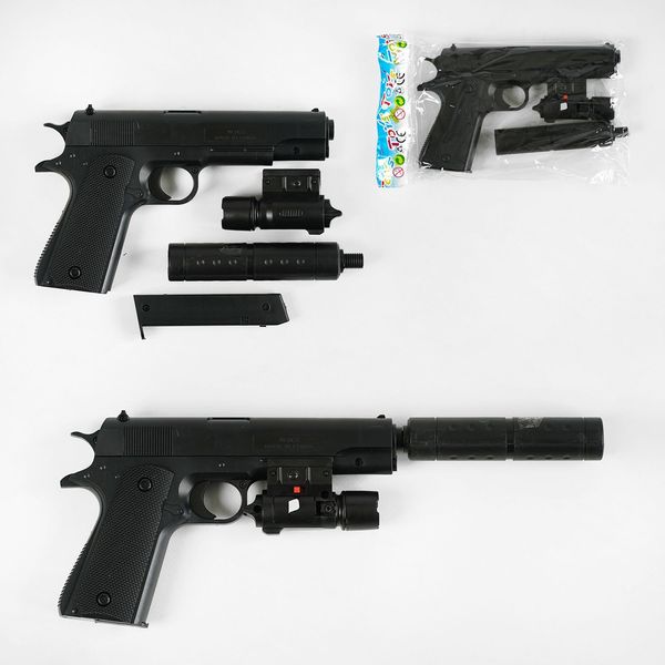 Пістолет лазерний приціл, знімний глушник, в коробці W 003-3 фото