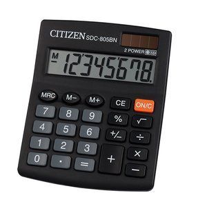 Калькулятор бухгалтерський 8р Citizen, 124 x 102 x 25 SDC-805NR (28767) фото