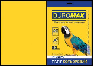 Папір A4 20арк 80г INTENSIV жовтий Buromax BM.2721320-08 фото