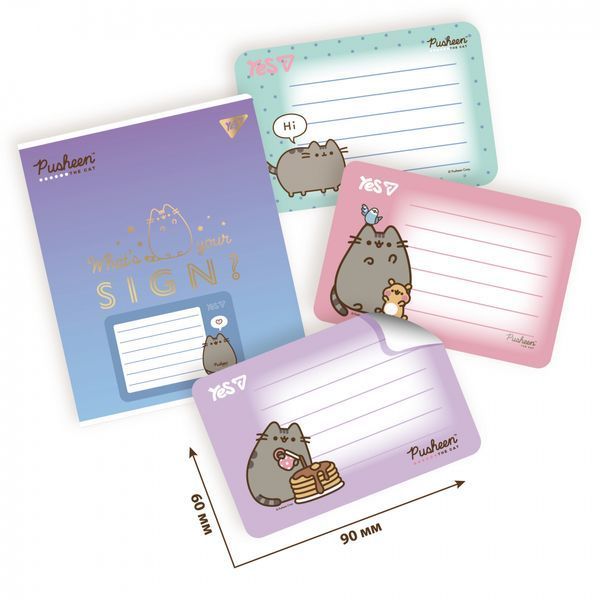 Наліпки на зошити Pusheen 8 шт/уп Yes 955505 фото
