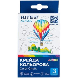 Крейда кольорова Jumbo 3 кол Classic Kite (20) K-077 фото