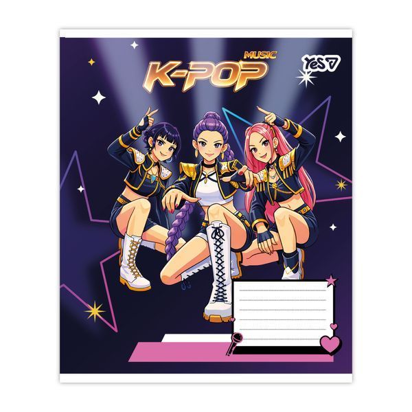 Зошит 18 клітинка K-POP musik Yes (25/400) 768950 фото