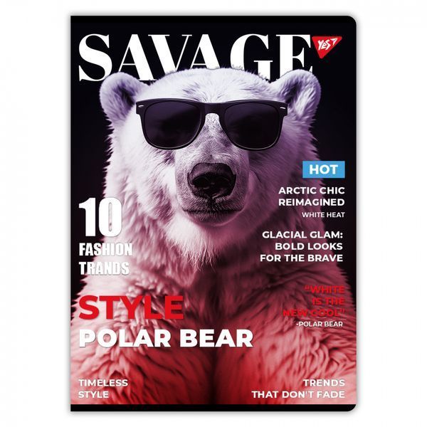 Зошит для записів А4 96 арк на скобі клітинка Savage гібрид Yes (3) 682009 фото