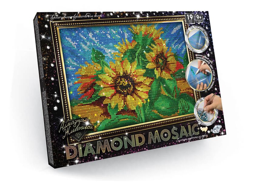 Алмазна живопис Diamond mosaik Соняшник, DankoToys (10) DM-02-02 фото