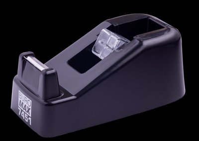 Диспенсер для канцелярського скотчу (ширина до 18 мм), 122x60x50мм, пластиковий, чорний Buromax BM.7451-01 фото