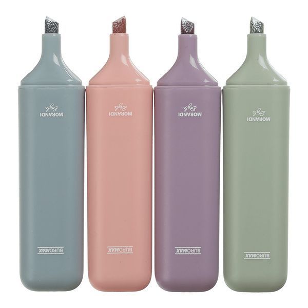 Набір текстових маркерів 4 кол MORANDI STYLE Glitter 2-4.5 мм Buromax BM.8909-94 фото