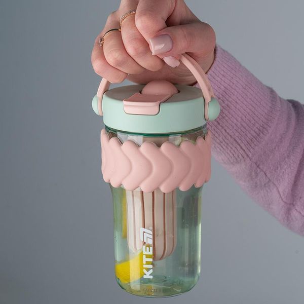 Стакан для води 700 мл м'ятно-рожевий Kite K25-1230-3 фото