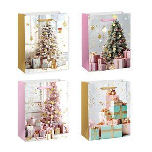 Пакет паперовий LARGE XMAS1 26x12,7x32,4 см 210г асорті 763197ML фото