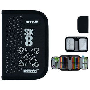 Пенал 1 від. 2 відв. з наповненням 622H Skate Kite K26-622H-4 фото