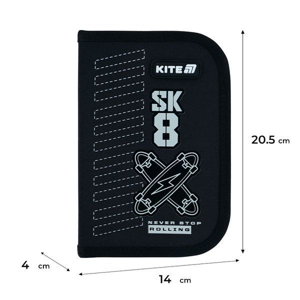 Пенал 1 від. 2 відв. з наповненням 622H Skate Kite K26-622H-4 фото