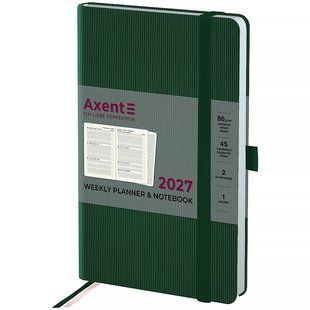 Щотижневик 2027 Partner Lines 125*195 темно-зелений Axent 8515-27-23-A фото