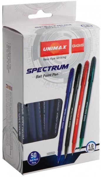 Ручка кулькова Spectrum чорна Unimax (50) UX-100-01 фото