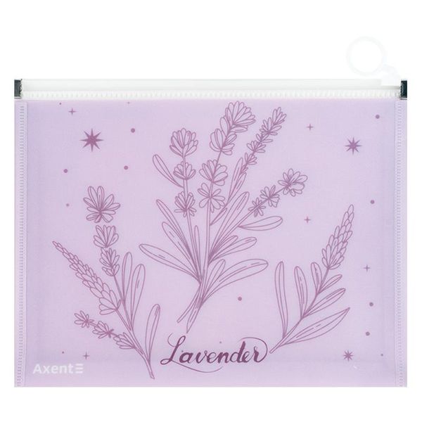 Папка на блискавці zip-lock А5+ Lavender-2 Axent 1498-37-A фото