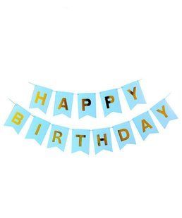 Розтяжка Happy Birthday 11*16 см, блакитний (12) 871052 фото