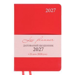 Щоденник датований на 2027 рік А5 Aldento інтегральний червоний 368 сторінок Leo Planner 252731 фото