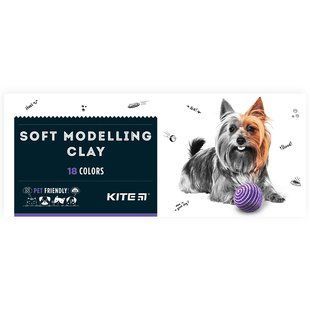 Пластилін восковий 18 кольорів 240 г Dogs Kite K22-085 фото