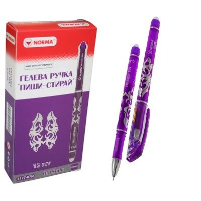 Ручка гелева пиши-стирай фіолетова Erasable Norma (12/144) 3177-07N фото