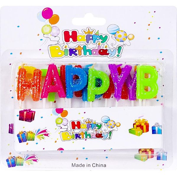 Свічки для торта літери Happy Birthday 10-102 (51556) фото