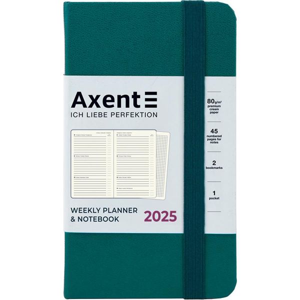 Щотижневик 2025 Pocket Strong 90*150 малахітовий Axent 8508-25-31-A фото