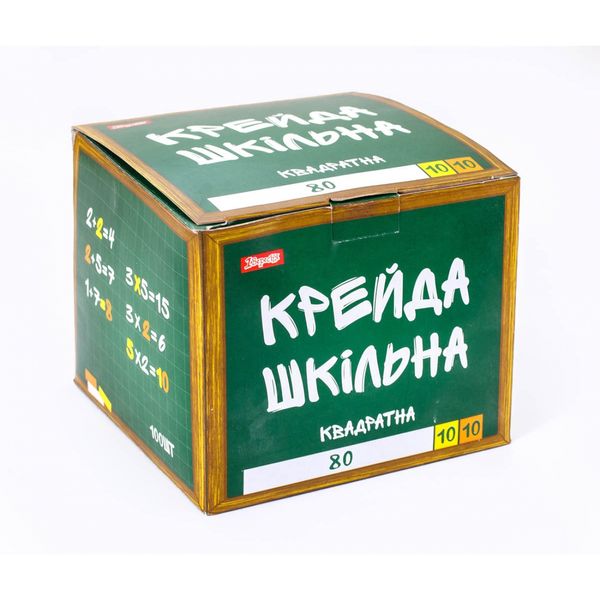 Крейда біла + кольорова квадратна 100 шт Шкільна 12х12мм 1 Вересня 400147 фото