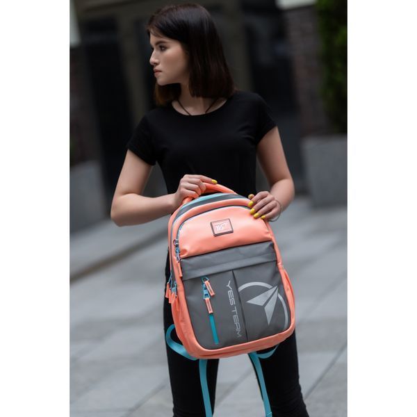 Рюкзак молодіжний T-32 Citypack ULTRA кораловий/сірий Yes 558413 фото