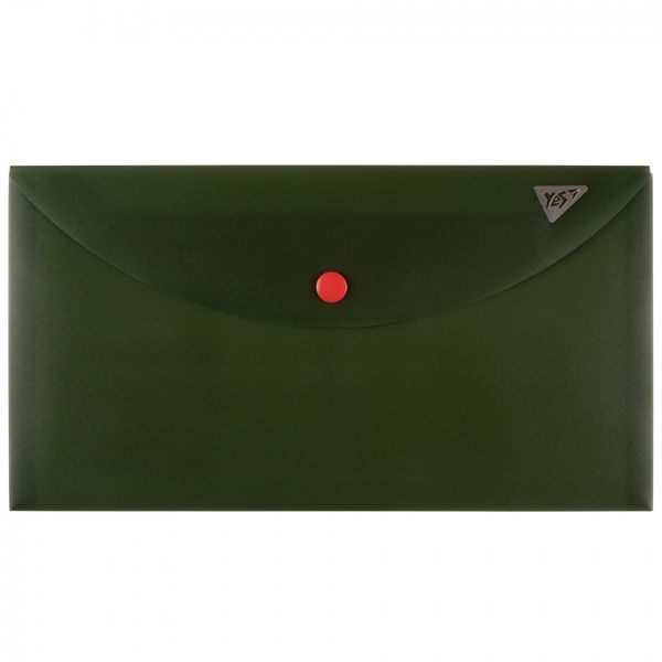 Папка-конверт A6 на кнопці Fusion темно-зелена Yes (10) 492269 фото