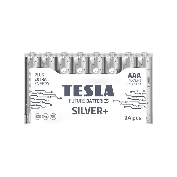 Батарейка R03 мізинчик SILVER+ TESLA лужна за 24 шт LR03 SILVER+ 24шт. фото